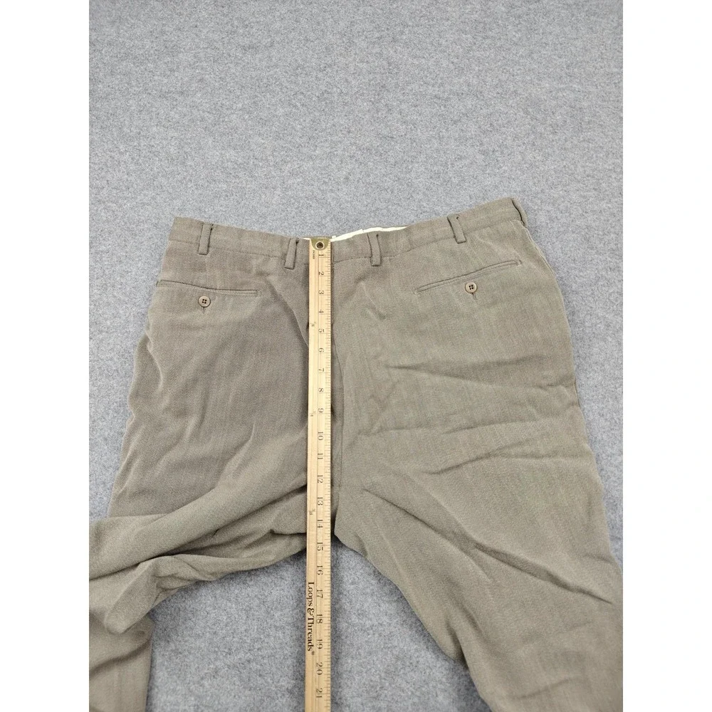 Ermenegildo Zegna Pants Mens 40 Beige Wool Pleated‎ Dress Classic Fit Trousers